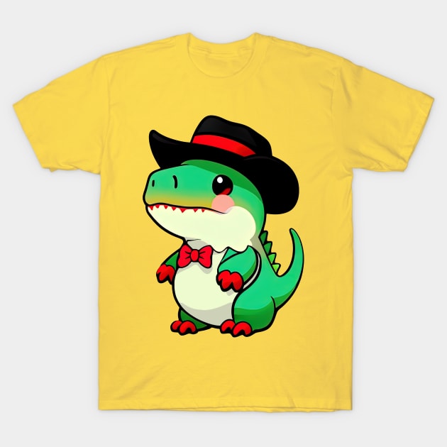 Dinosaur Cowboy Hat T-Shirt by IDesign23